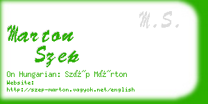 marton szep business card